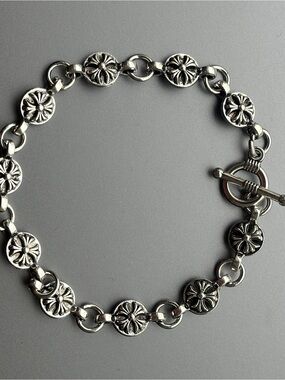 Silver cross Link Bracelet